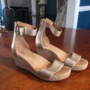 UGG Women's Metallic Wedge Sandals